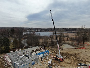 Building Construction with Crane