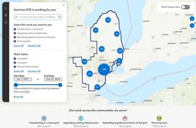 DTE Power Improvements Map