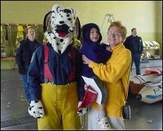 Sparky with mother and child